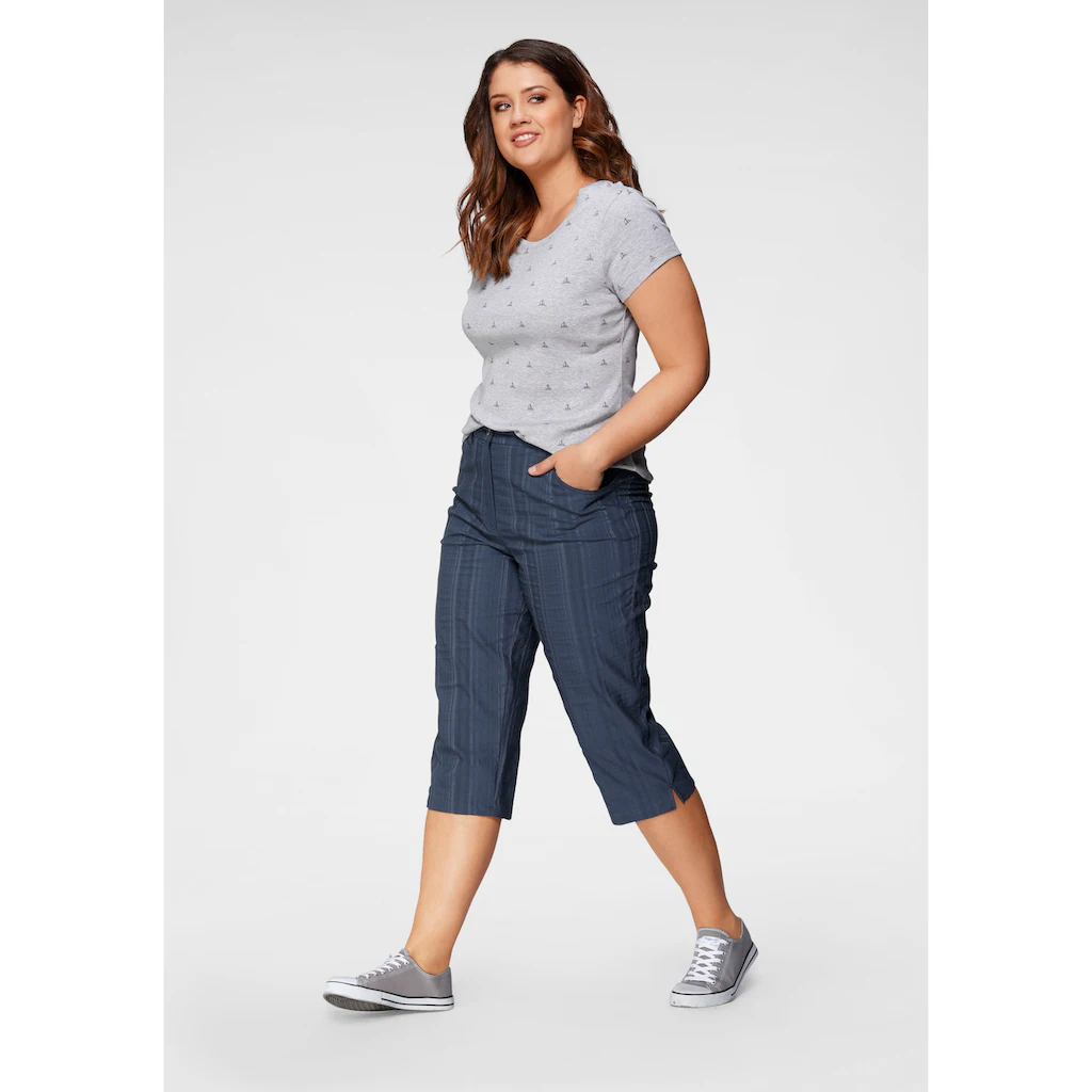 KjBRAND Caprihose »Babsie: Bequemer Oberschenkel« Mit Strukturmuster