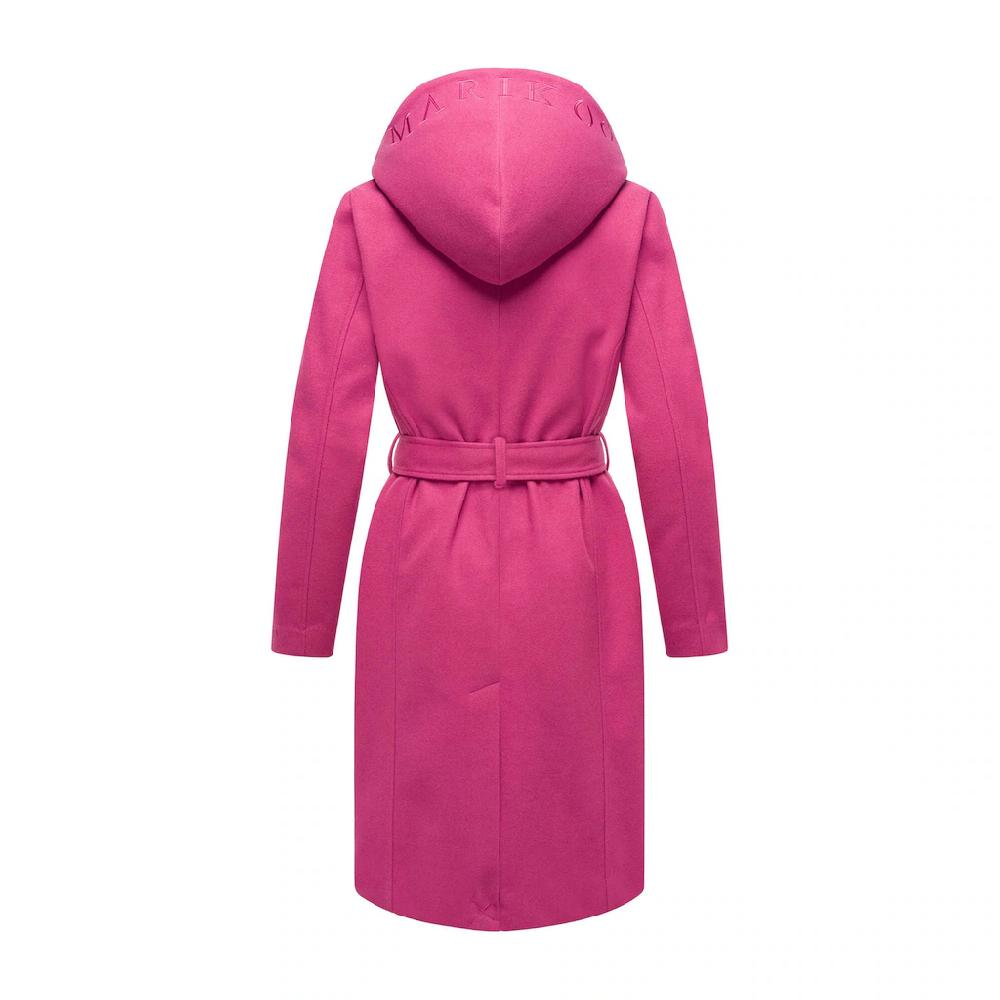 Kurzmantel »Kailii« Eleganter Wickel Mantel Mit Taillengürtel Und Oversized Hood Kapuze