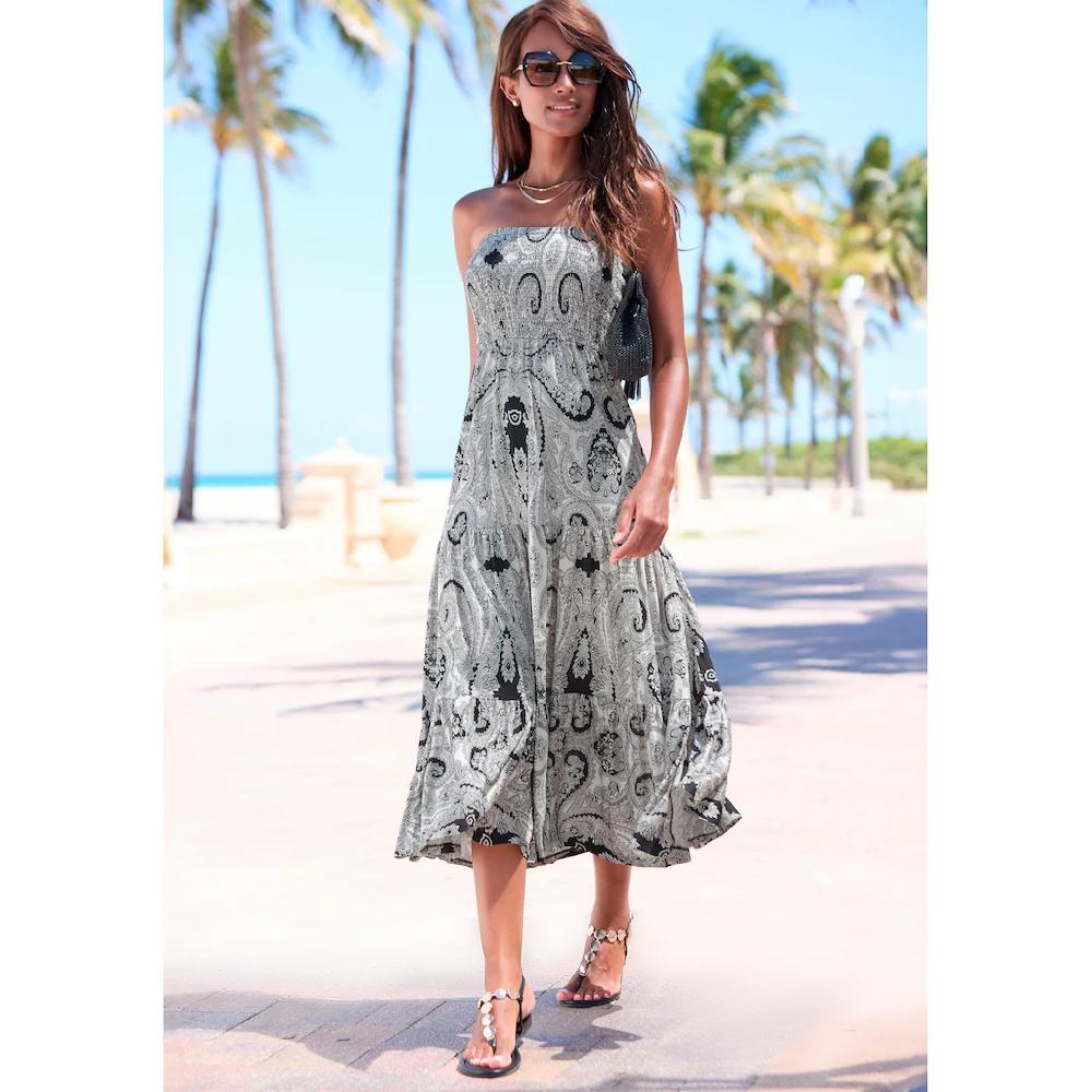 LASCANA 2-in-1-Kleid als Rock oder Kleid tragbar Sommerkleid mit Alloverprint Maxirock