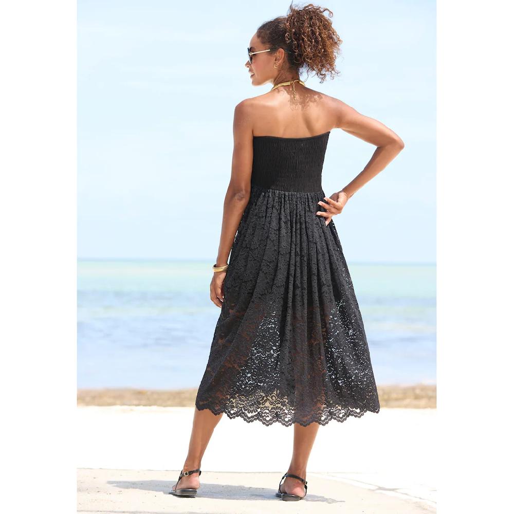 LASCANA 2-in-1-Kleid Aus Geblümter Spitze Sommerkleid Oder Maxirock Elastisch