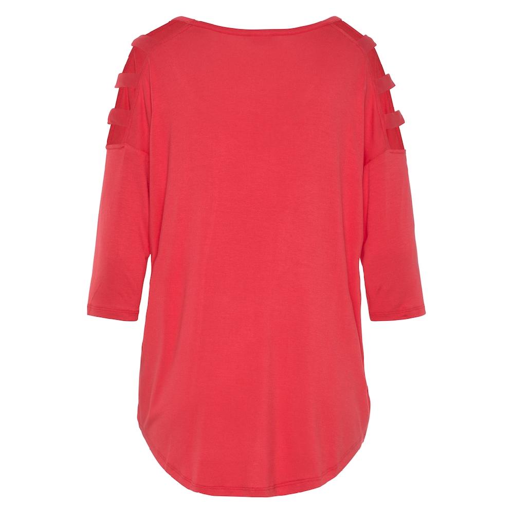 LASCANA 3/4-Arm-Shirt Mit Cut-outs Raffiniertes Longsleeve Schulterfrei