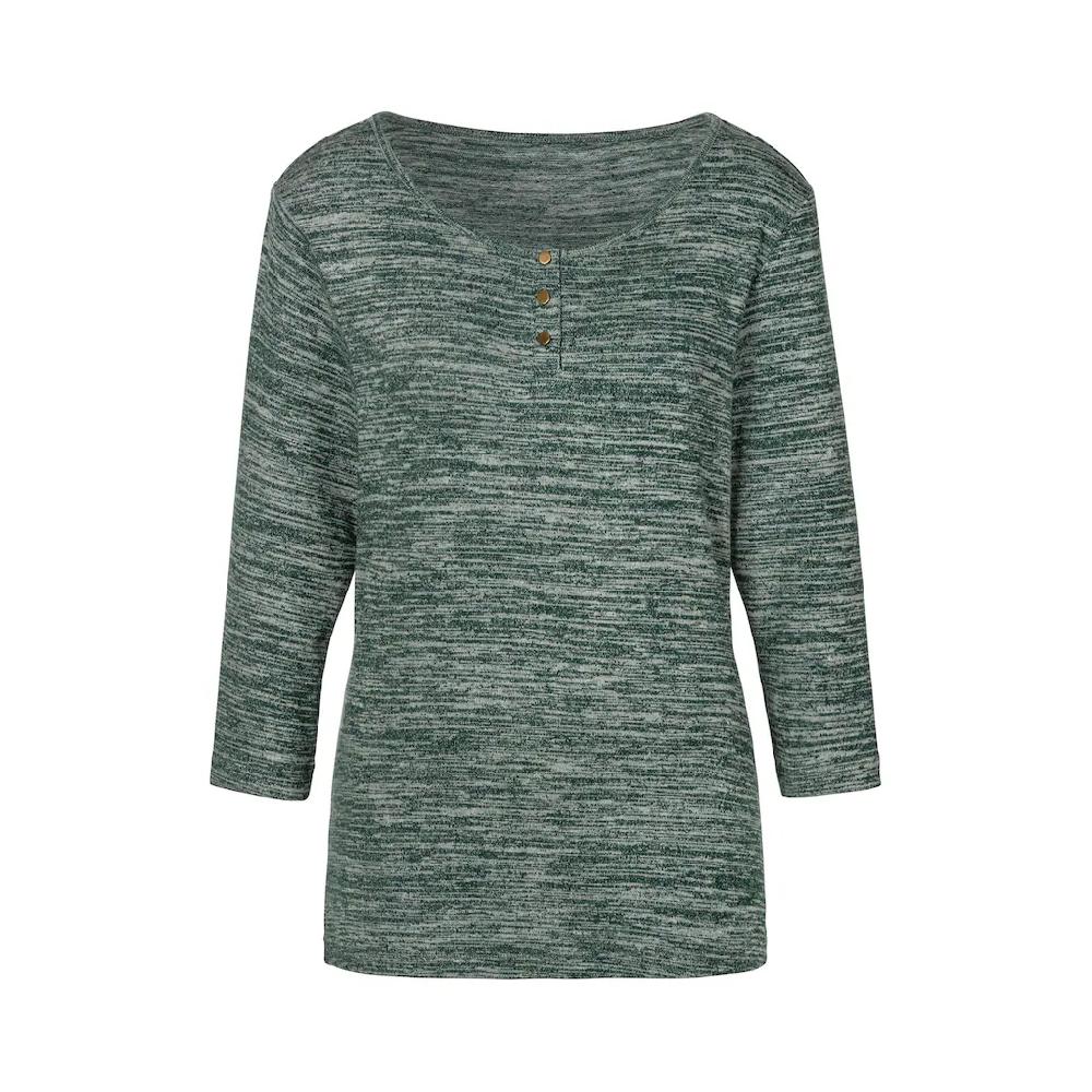 LASCANA 3/4-Arm-Shirt »mit Goldfarbenen Knöpfen« (2er-Pack) Aus Weicher Viskose-Qualität