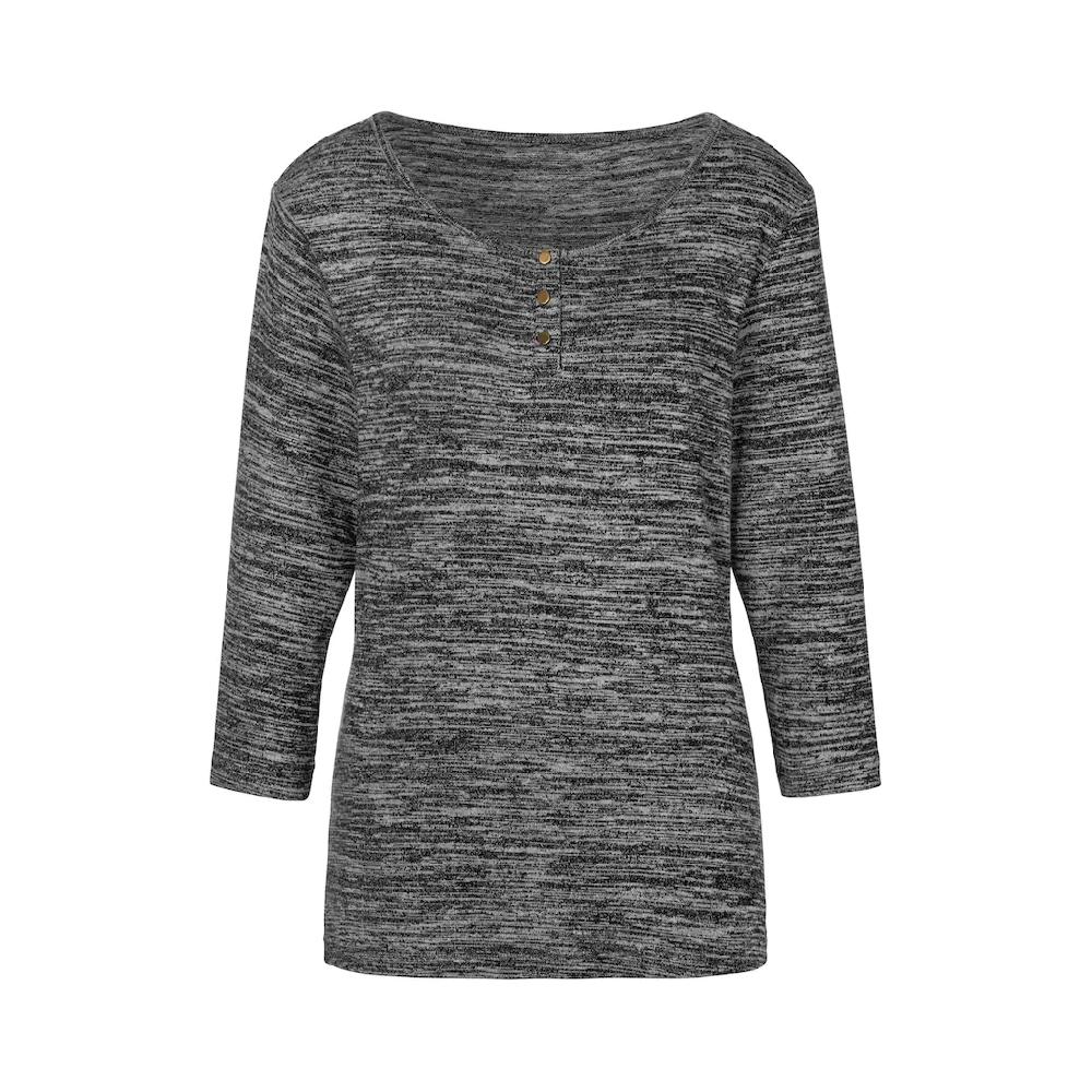 LASCANA 3/4-Arm-Shirt »mit Goldfarbenen Knöpfen« Aus Weicher Viskose-Qualität