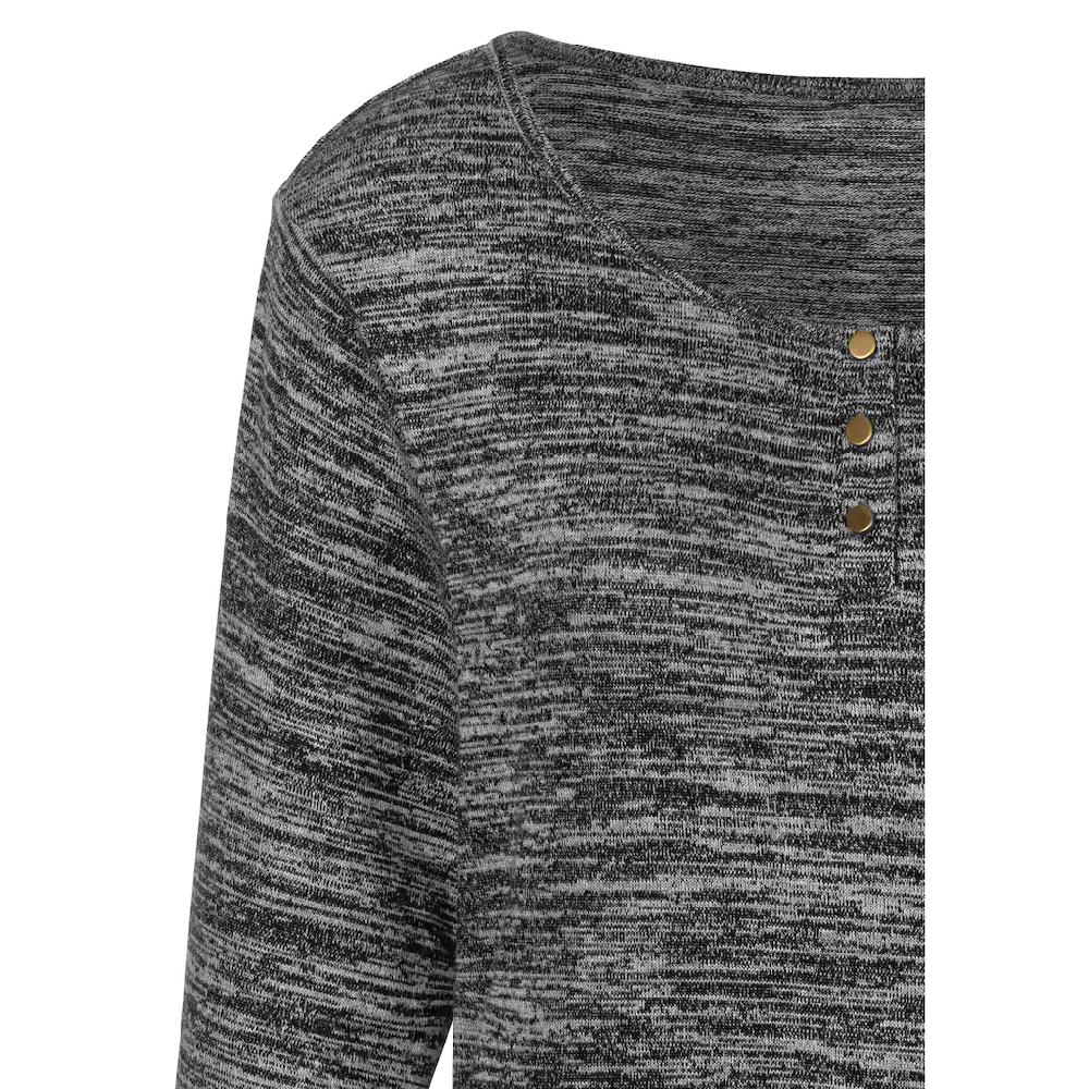 LASCANA 3/4-Arm-Shirt »mit Goldfarbenen Knöpfen« Aus Weicher Viskose-Qualität