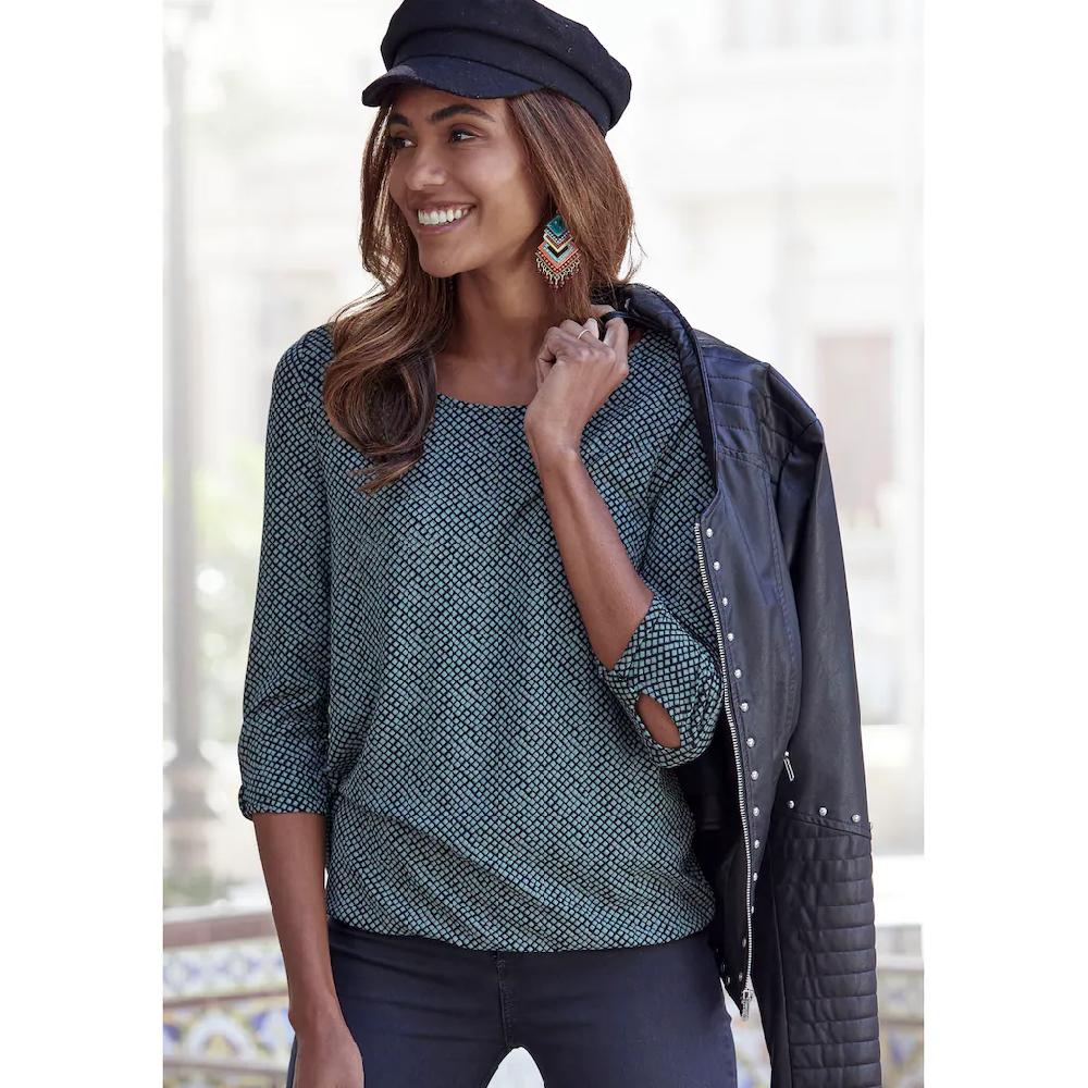 LASCANA 3/4-Arm-Shirt »mit Kleinem Cut-Out Am Ärmelsaum« (2er-Pack) Aus Weichem Viskose-Stretch
