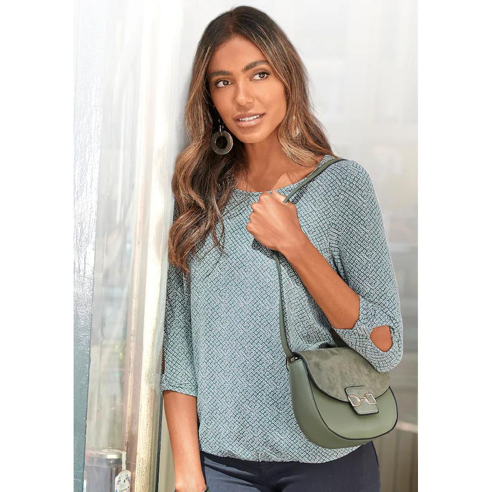 LASCANA 3/4-Arm-Shirt »mit Kleinem Cut-Out Am Ärmelsaum« (2er-Pack) Aus Weichem Viskose-Stretch