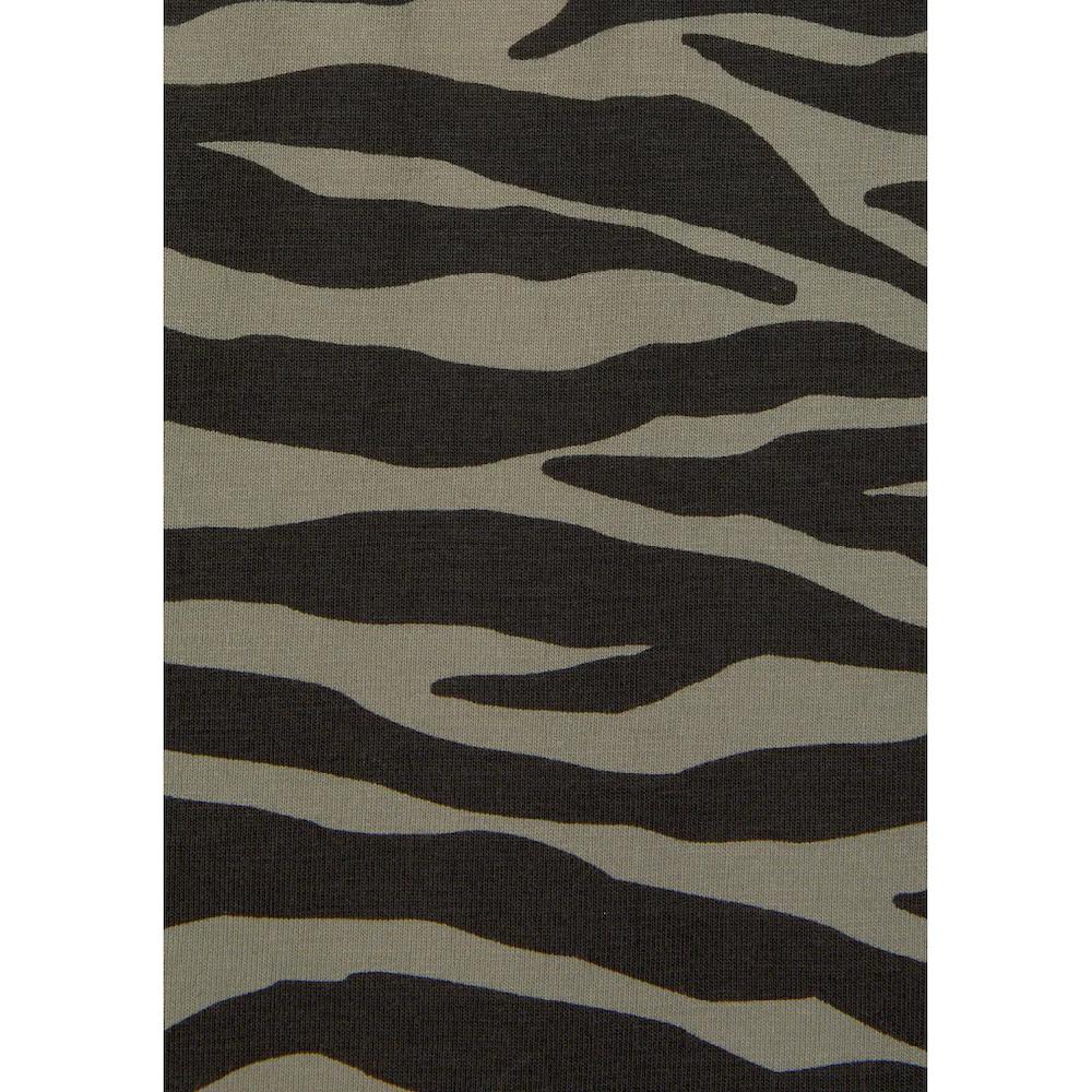LASCANA 3/4-Arm-Shirt »mit Modischem Animal-Print« Aus Weicher Baumwoll-Qualität