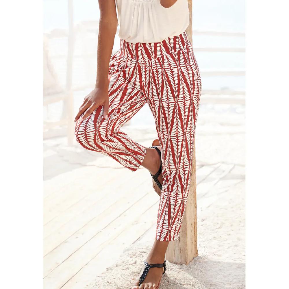 LASCANA 7/8-Hose mit breitem Bündchen leichte Sommerhose mit Taschen Strandhose