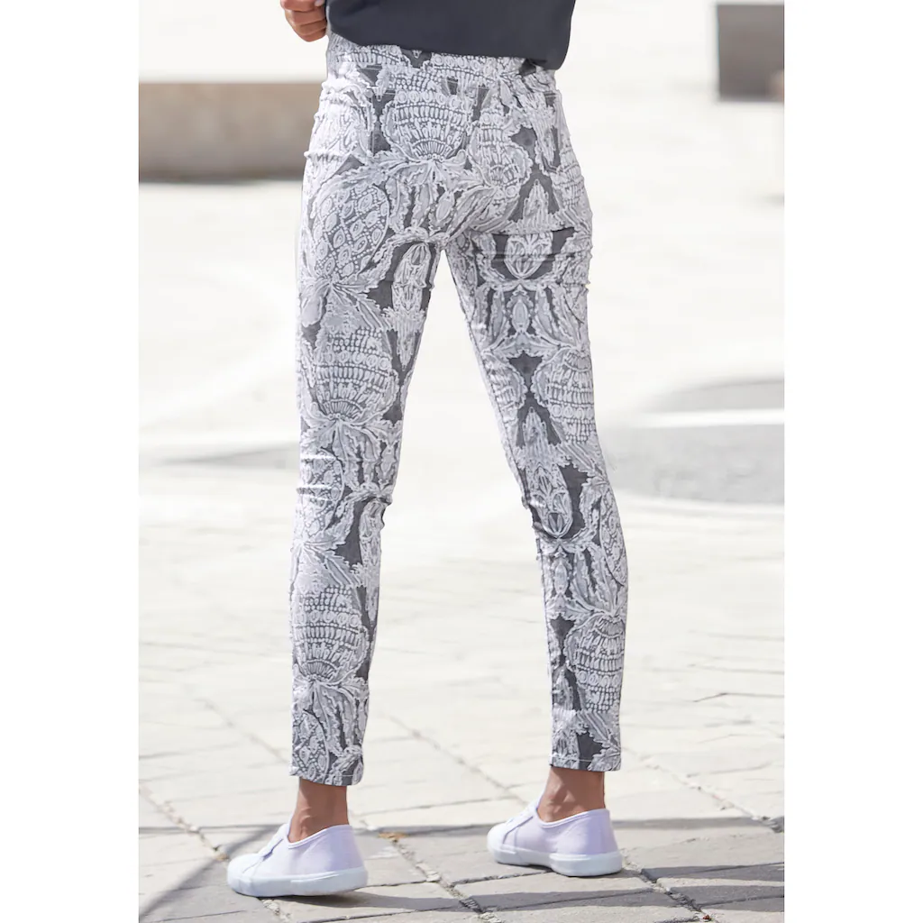 LASCANA 7/8-Jeggings Mit Alloverprint Schmale Passform Super-Stretch-Qualität