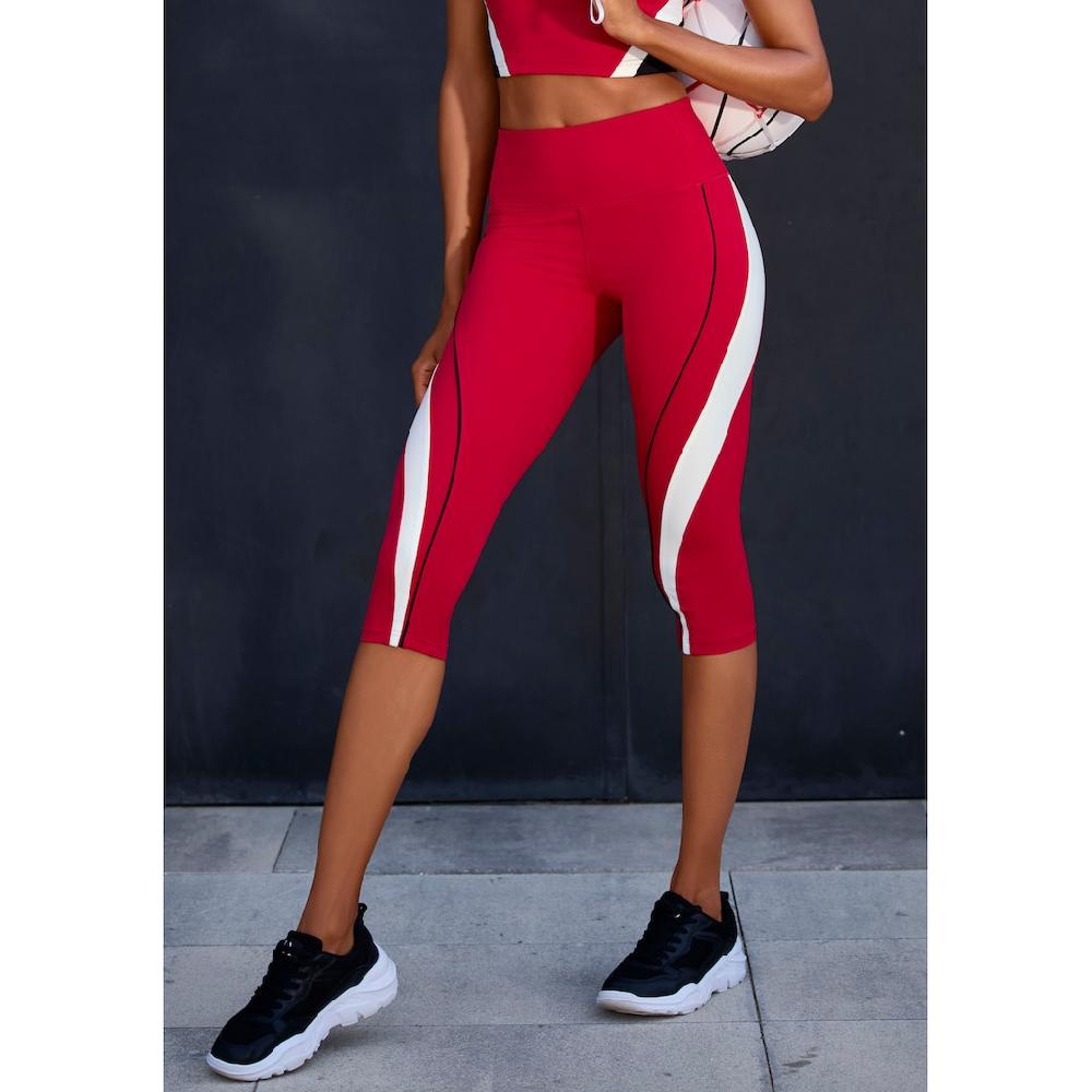 LASCANA ACTIVE Caprihose mit seitlichem Kontrasteinsatz
