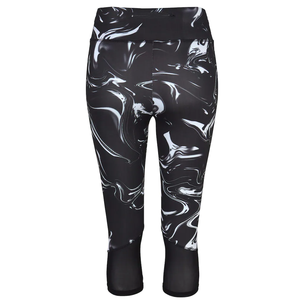 LASCANA ACTIVE Caprileggings »Black Marble« Sporthose Mit Breitem Bund