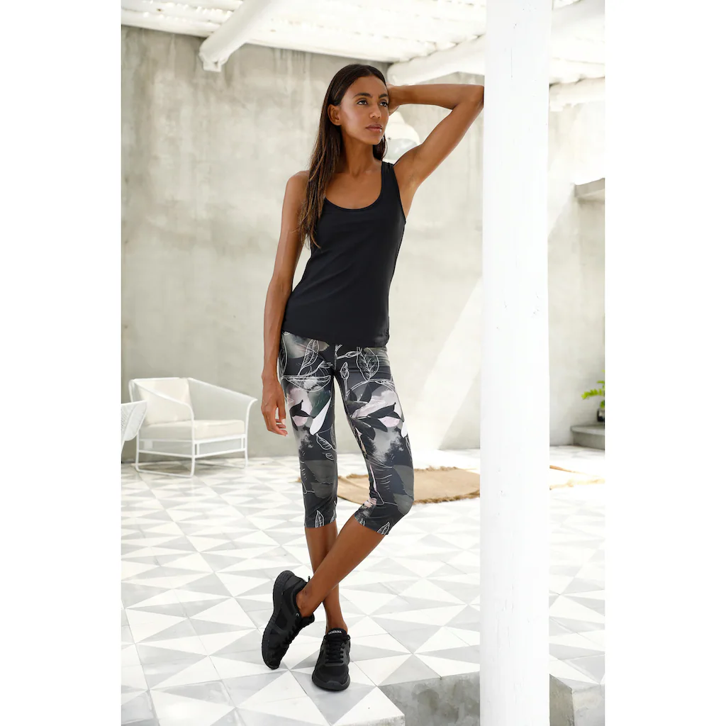 LASCANA ACTIVE Caprileggings »Tropical« Mit Abstraktem Blumenprint Loungewear