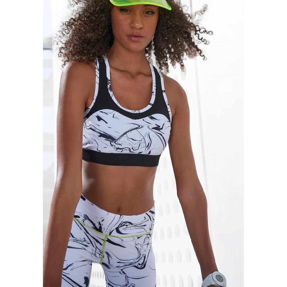 LASCANA ACTIVE Funktionsshirt »Black Marble« Sporttop mit Racerback und Mesh
