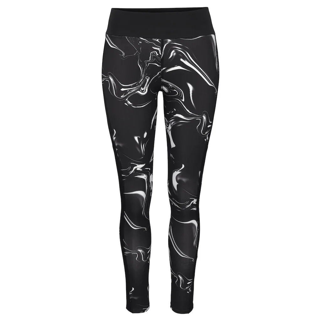 LASCANA ACTIVE Leggings »Black Marble« Sporthose Mit Mesh