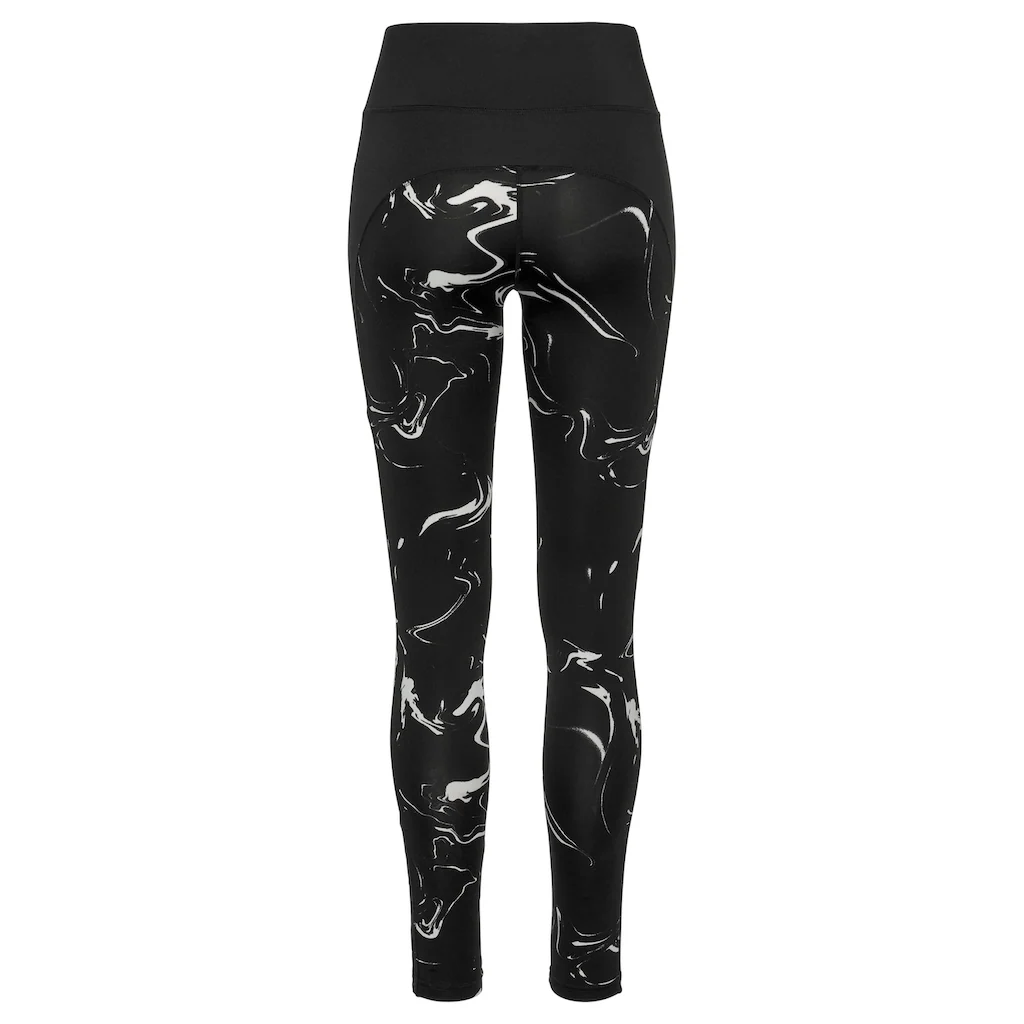 LASCANA ACTIVE Leggings »Black Marble« Sporthose Mit Mesh