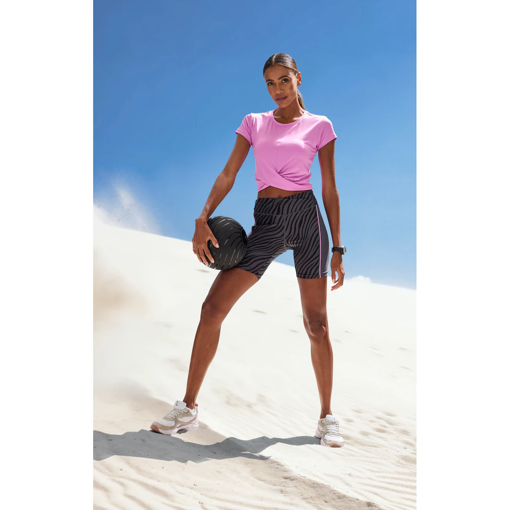 LASCANA ACTIVE T-Shirt Sportshirt In Wickeloptik