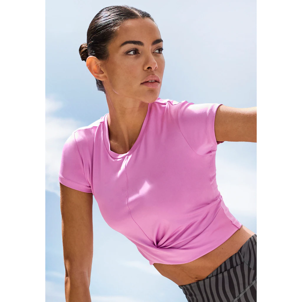 LASCANA ACTIVE T-Shirt Sportshirt in Wickeloptik