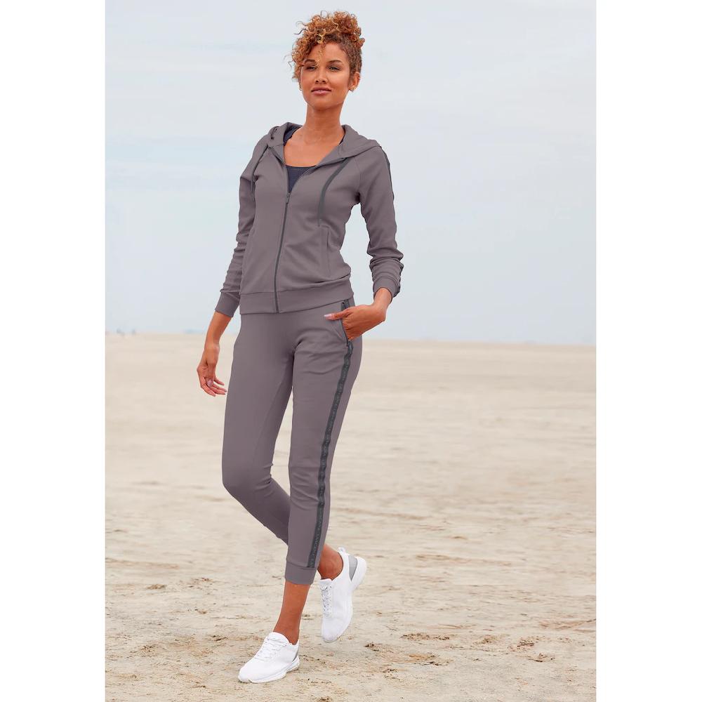 LASCANA ACTIVE Trainingsjacke Mit Kapuze Mit Logo Tape An Den Ärmeln
