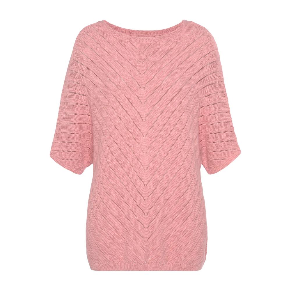 LASCANA Ajourpullover Mit Kurzen Ärmeln Lockerer Strickpullover Aus Baumwolle