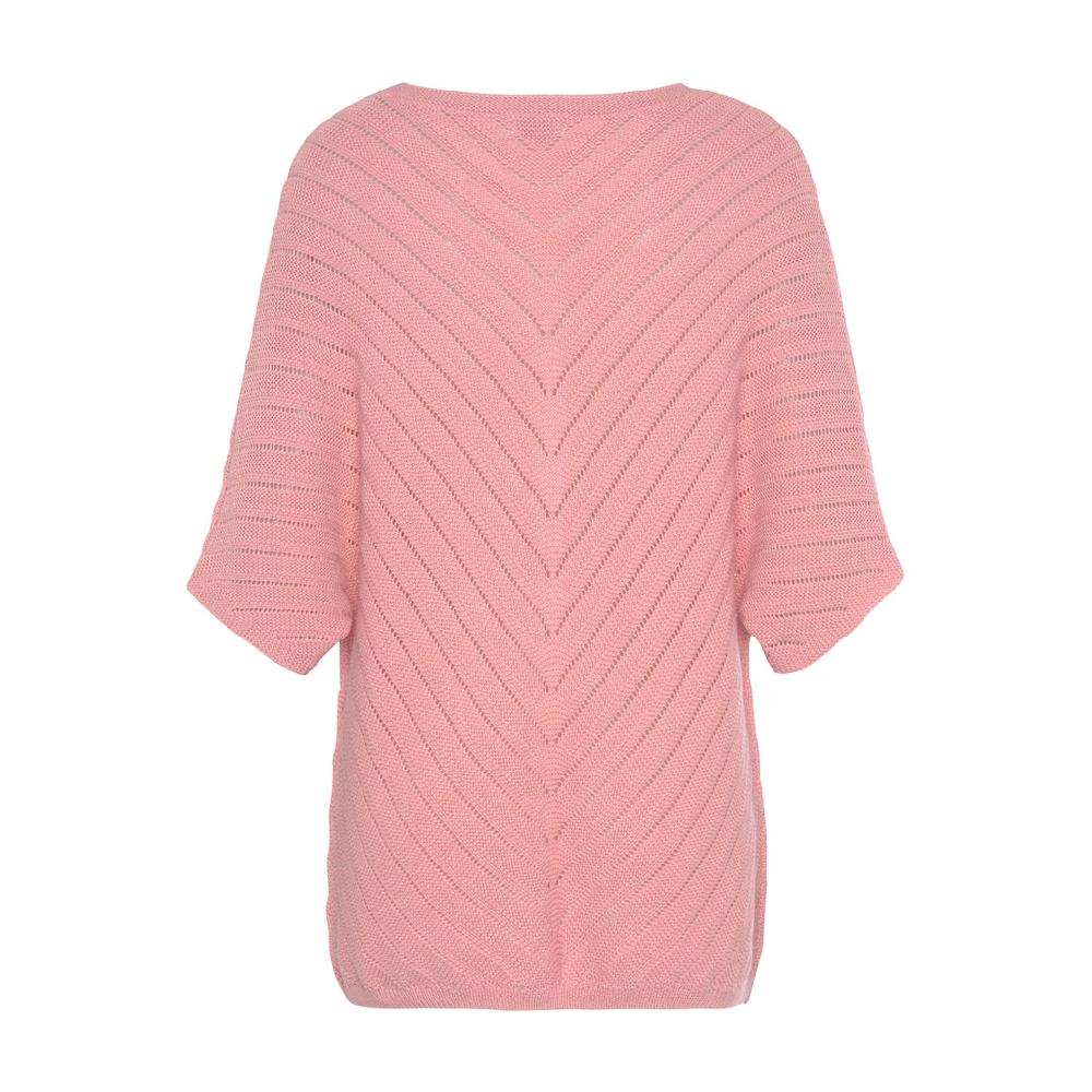 LASCANA Ajourpullover Mit Kurzen Ärmeln Lockerer Strickpullover Aus Baumwolle