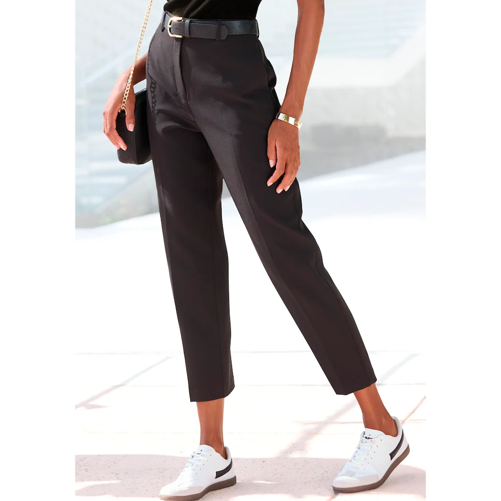 LASCANA Anzughose in 7/8-Länge elegante Bügelfaltenhose mit Taschen Business-Look