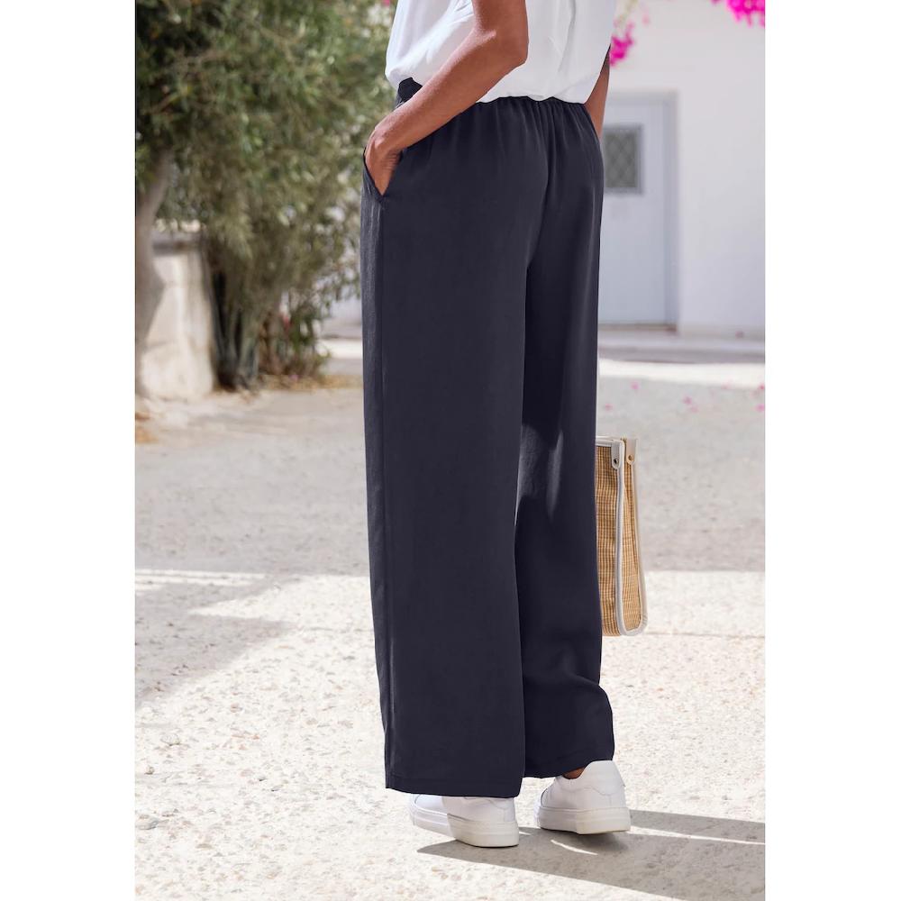 LASCANA Anzughose Mit Bindeband Palazzohose Aus Lyocell Mit Taschen