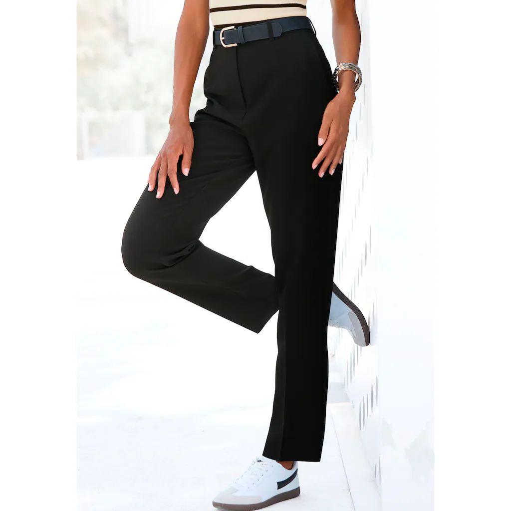 LASCANA Anzughose mit Bügelfalten elegante Stoffhose mit Taschen Business-Look