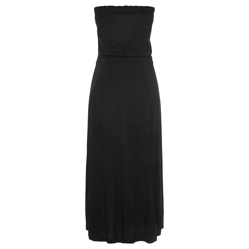 LASCANA Bandeaukleid In Midilänge Schulterfreies Sommerkleid Strandkleid Basic