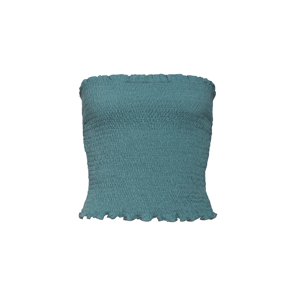 LASCANA Bandeautop Aus Viskosejersey Rundum Gesmokt Schulterfreies Crop-Top