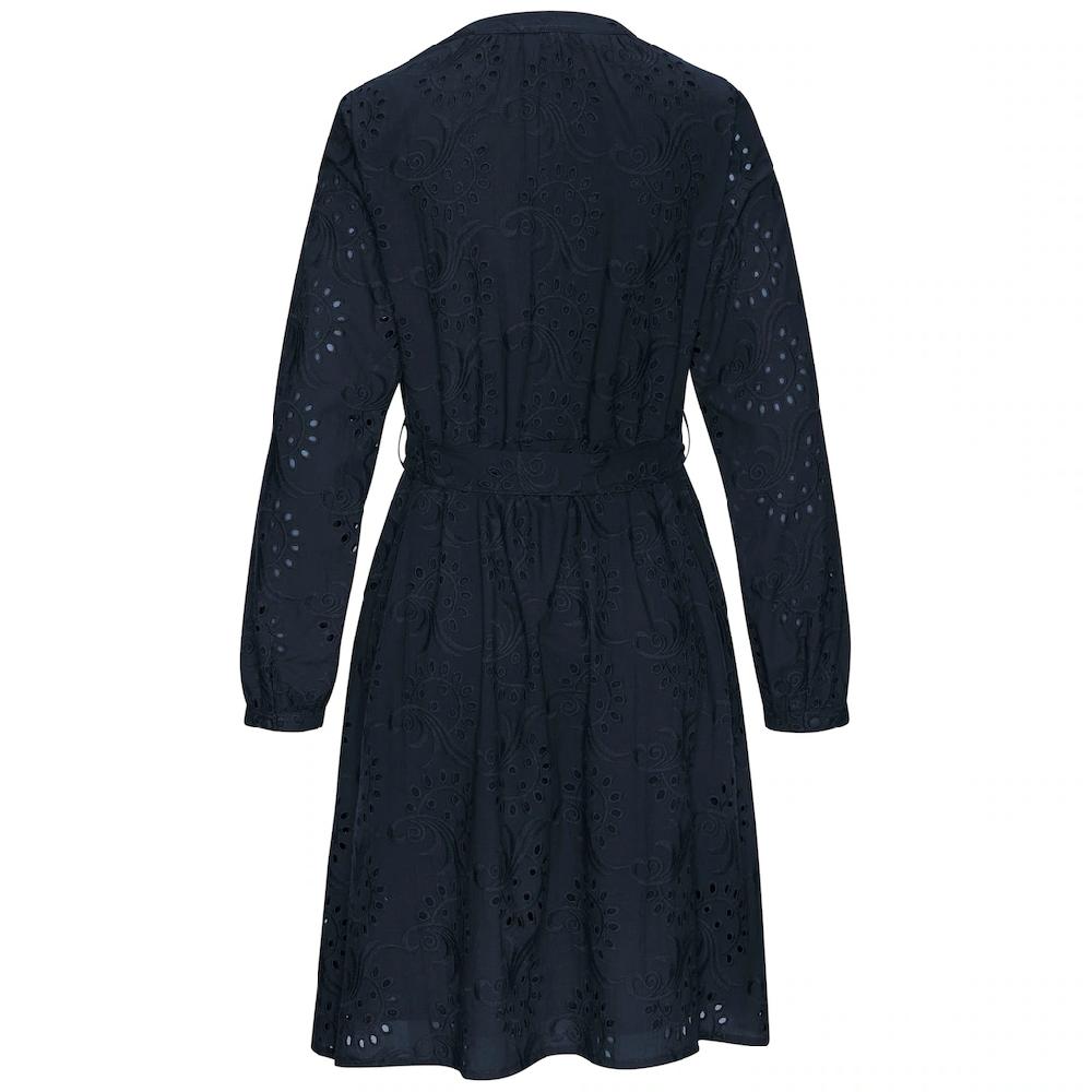 LASCANA Blusenkleid (mit Bindegürtel) Und Lochstickerei Spitzenkleid