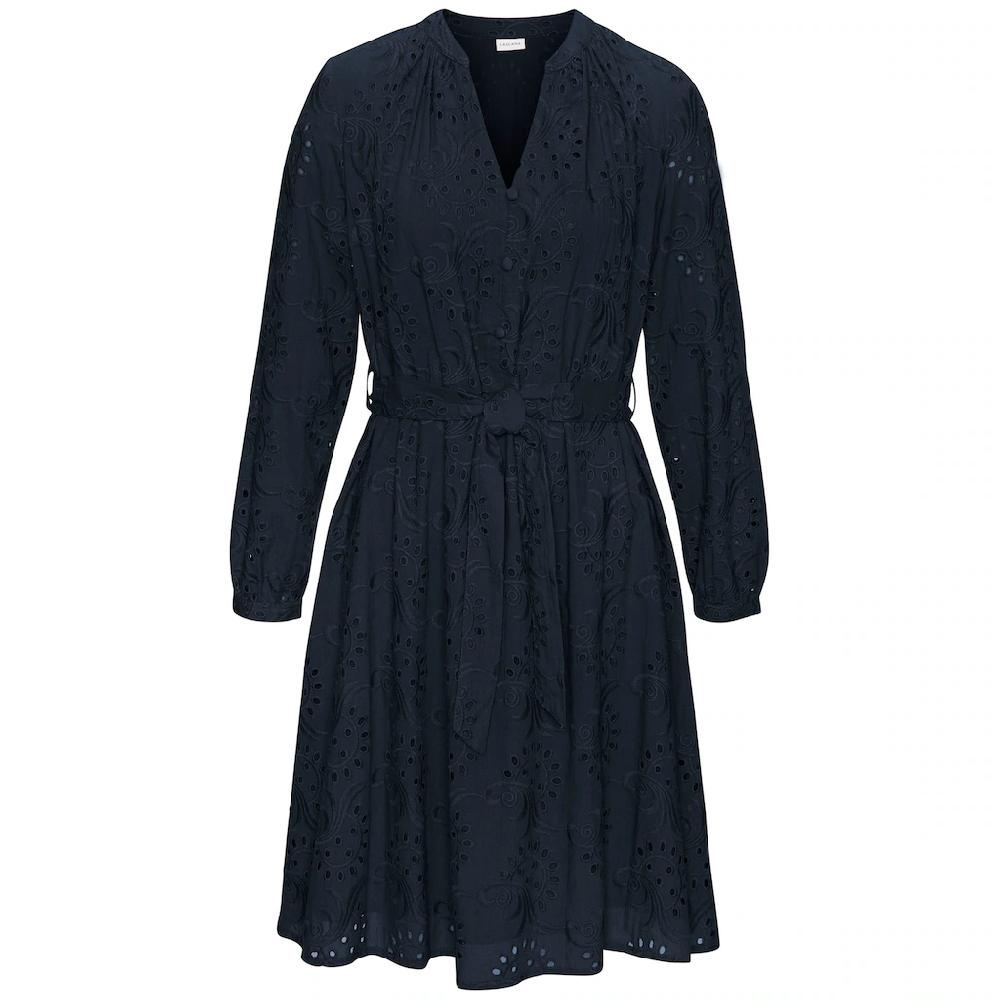 LASCANA Blusenkleid (mit Bindegürtel) und Lochstickerei Spitzenkleid
