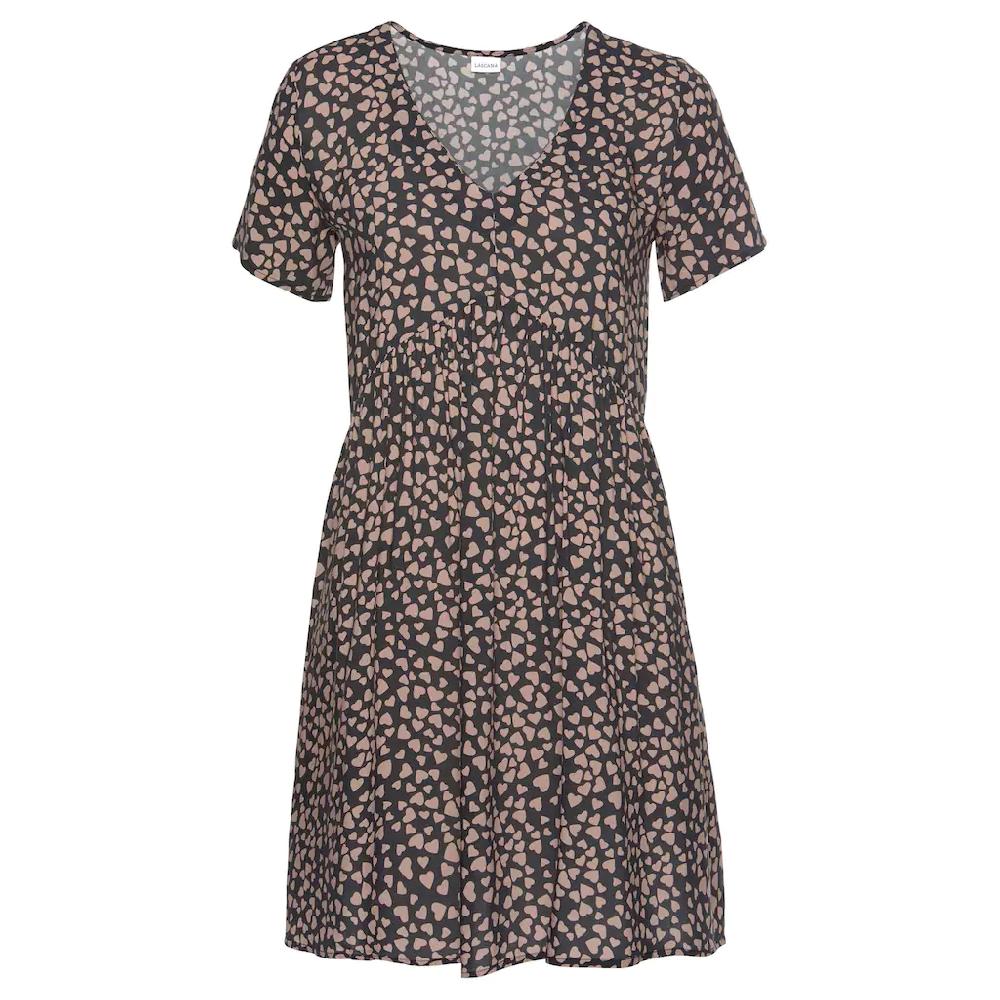LASCANA Blusenkleid Mit Herzchenprint Lockeres T-Shirtkleid Sommerkleid Strandkleid
