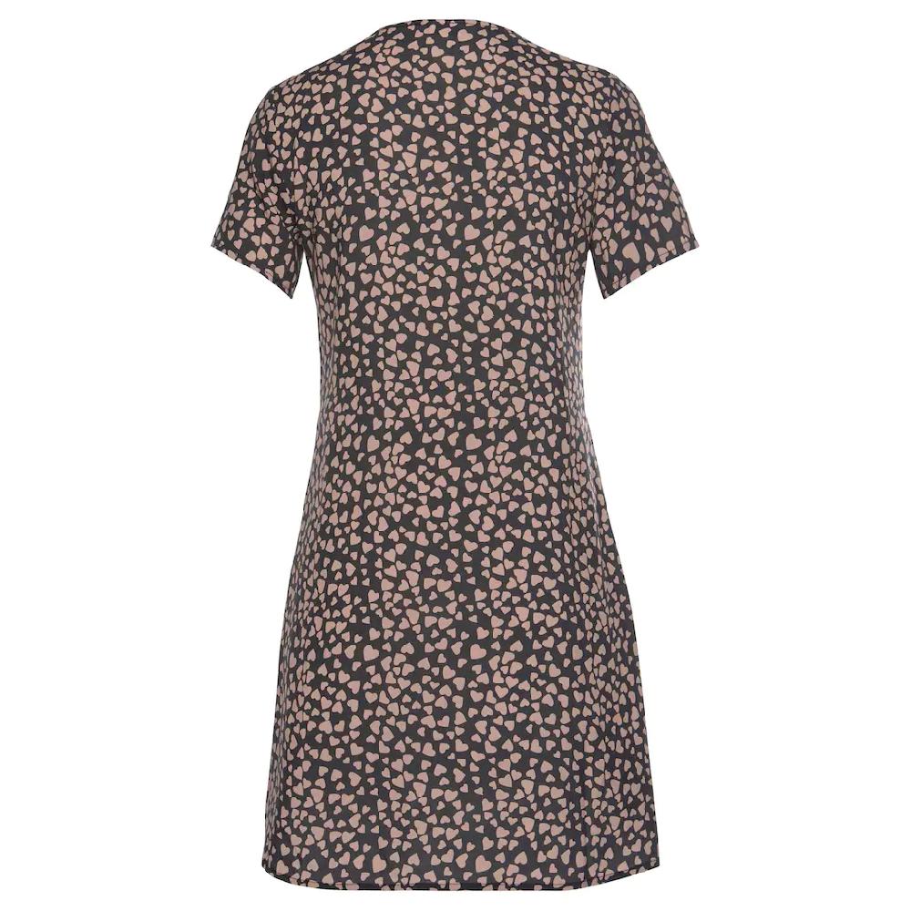 LASCANA Blusenkleid Mit Herzchenprint Lockeres T-Shirtkleid Sommerkleid Strandkleid