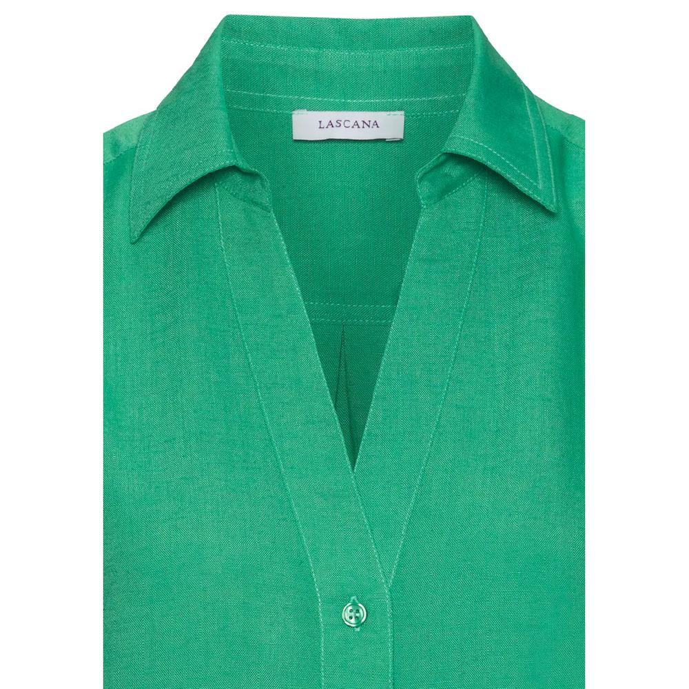 LASCANA Blusentop Aus Softer Webware Mit Leinenanteil Damenbluse Mit Hemdblusenkragen