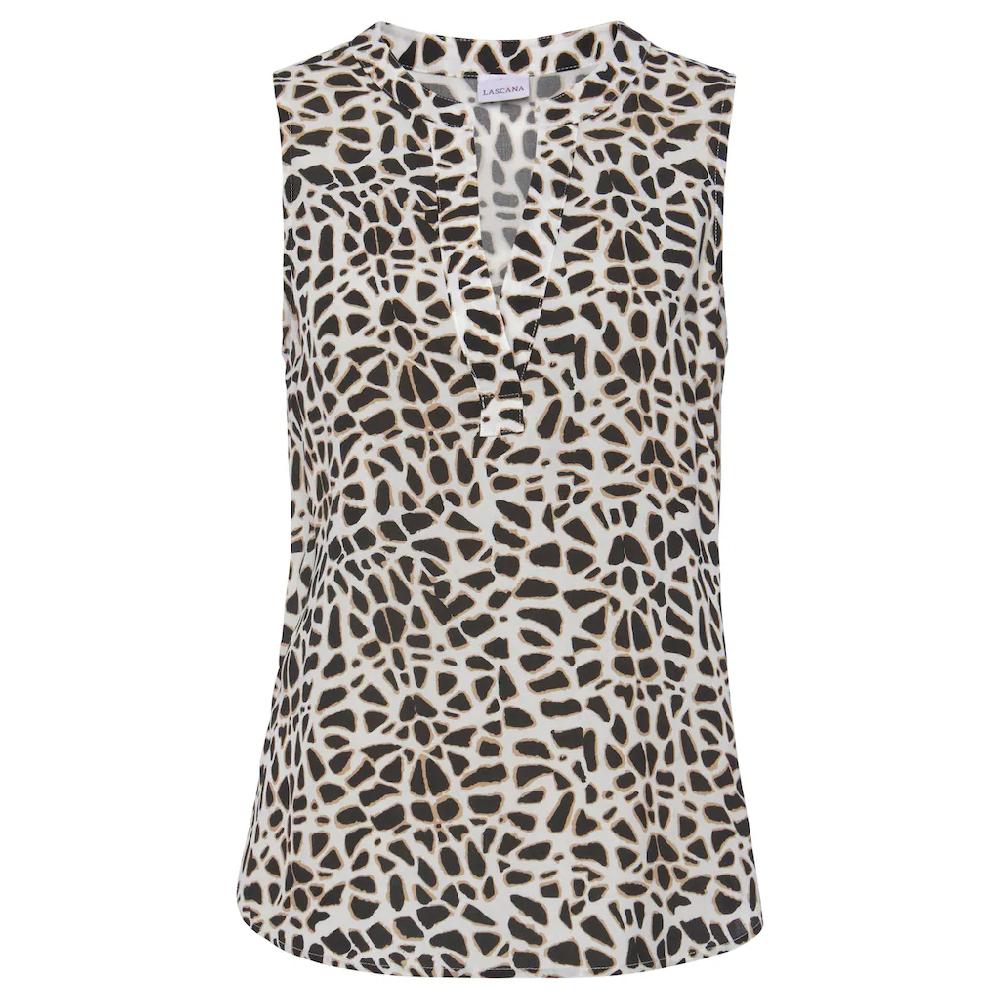 LASCANA Blusentop Mit Animalprint Und V-Ausschnitt Blusenshirt Casual