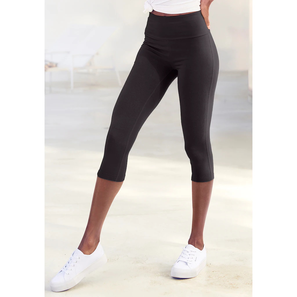 LASCANA Caprileggings mit breitem weichen Bündchen