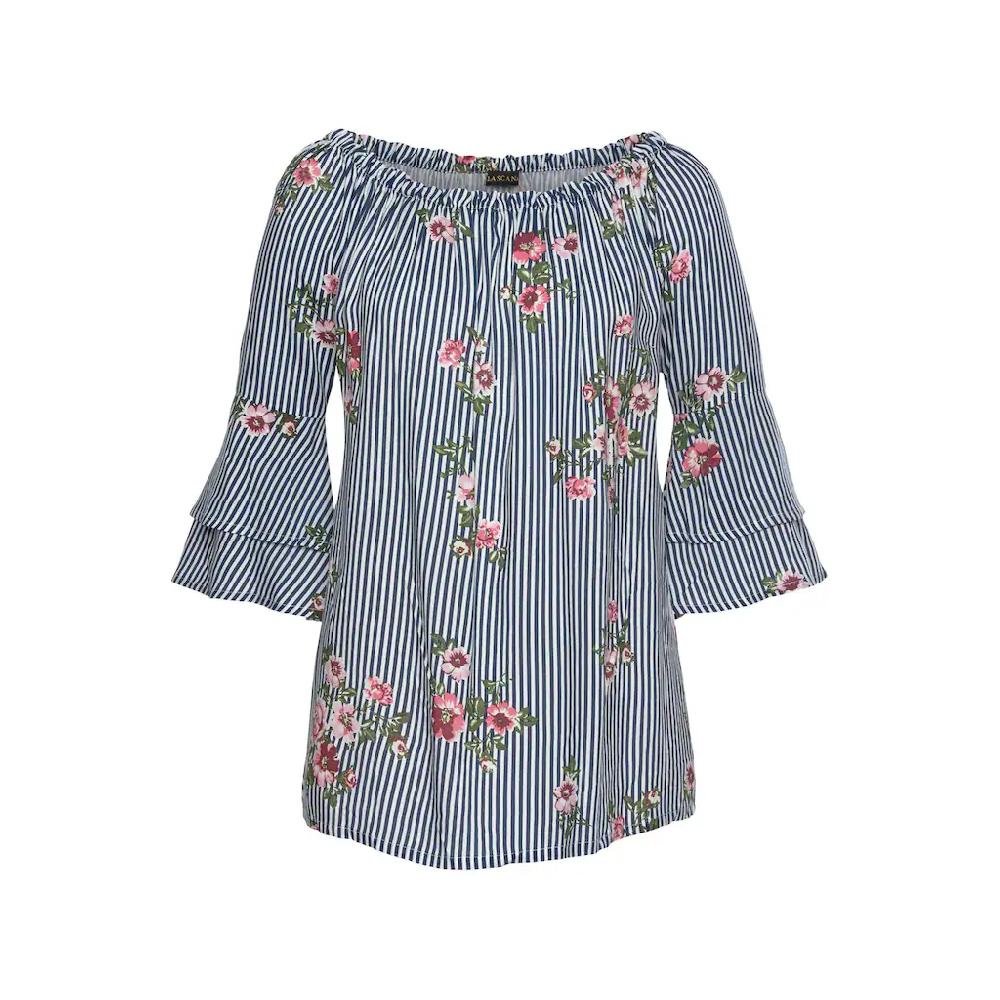 LASCANA Carmenbluse Mit Modischem Druck
