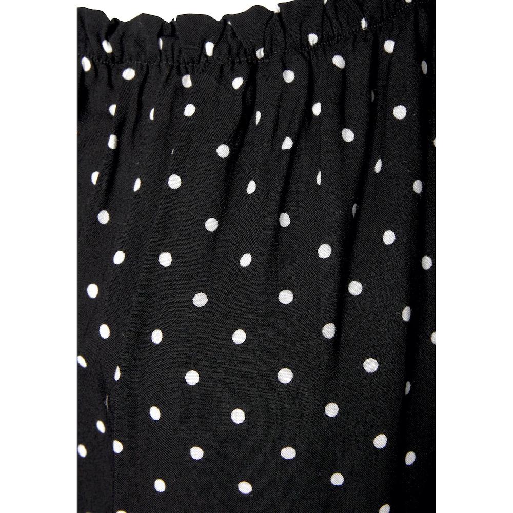 LASCANA Carmenbluse Mit Pünktchendruck Damenbluse Schulterfrei Casual