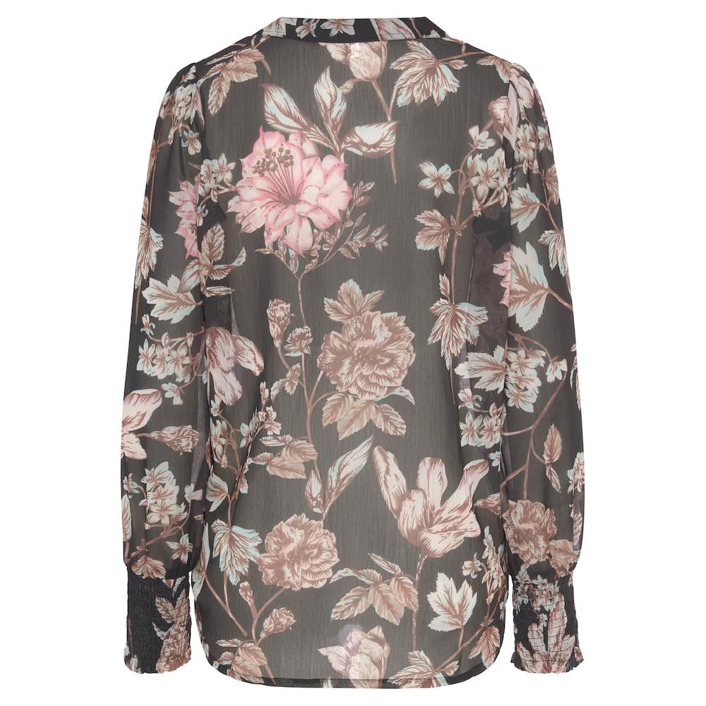 LASCANA Chiffonbluse Mit Blumendruck Und V-Ausschnitt Damenbluse Elegant-chic
