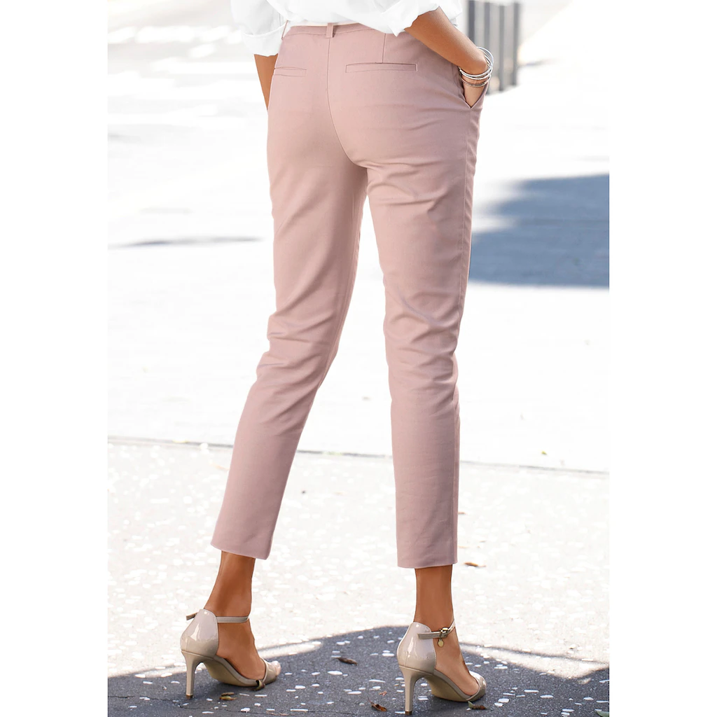 LASCANA Chinohose In Verkürzter Länge Stoffhose In Schmaler Passform Casual-chic