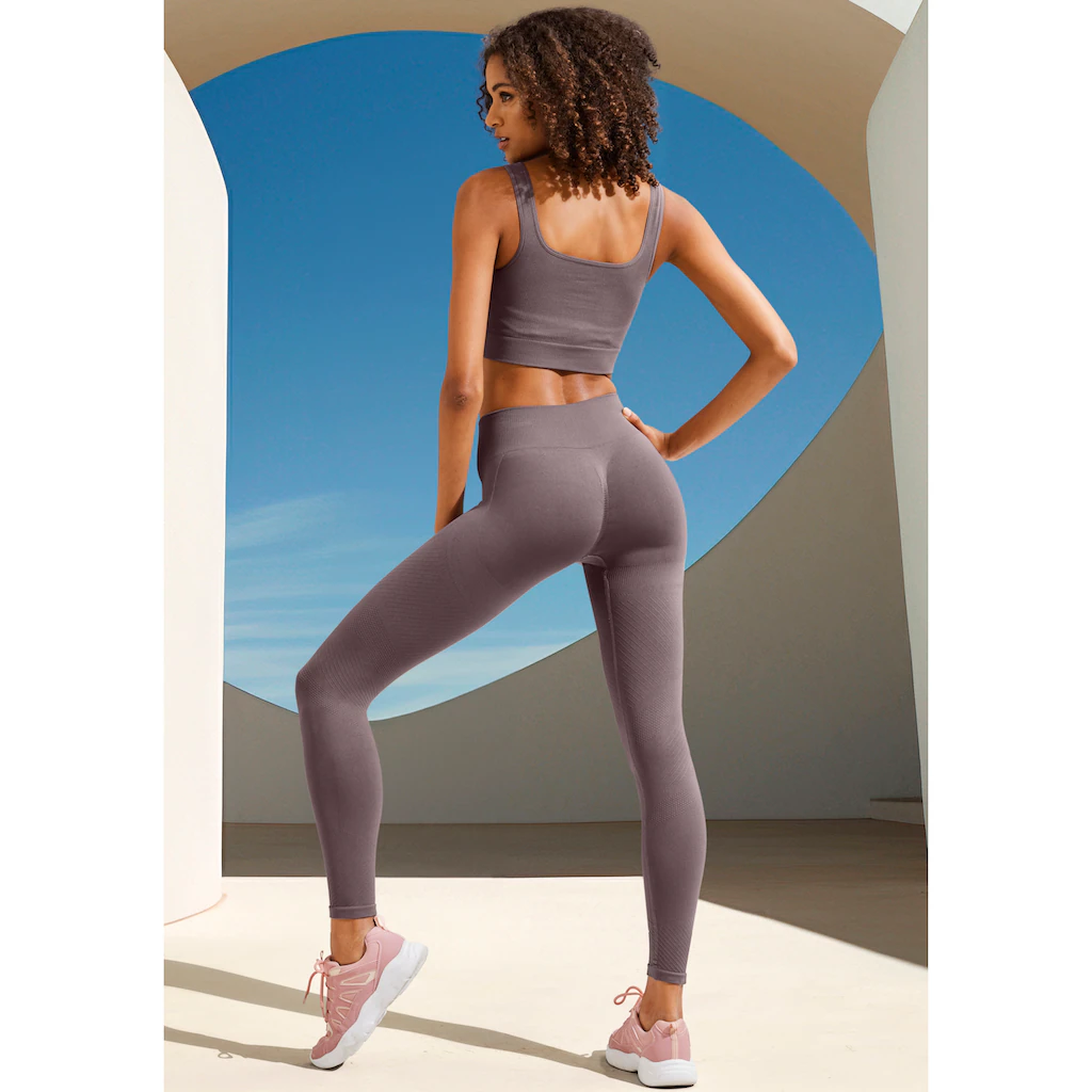 LASCANA Crop-Top Seamless Top Mit Rippstruktur