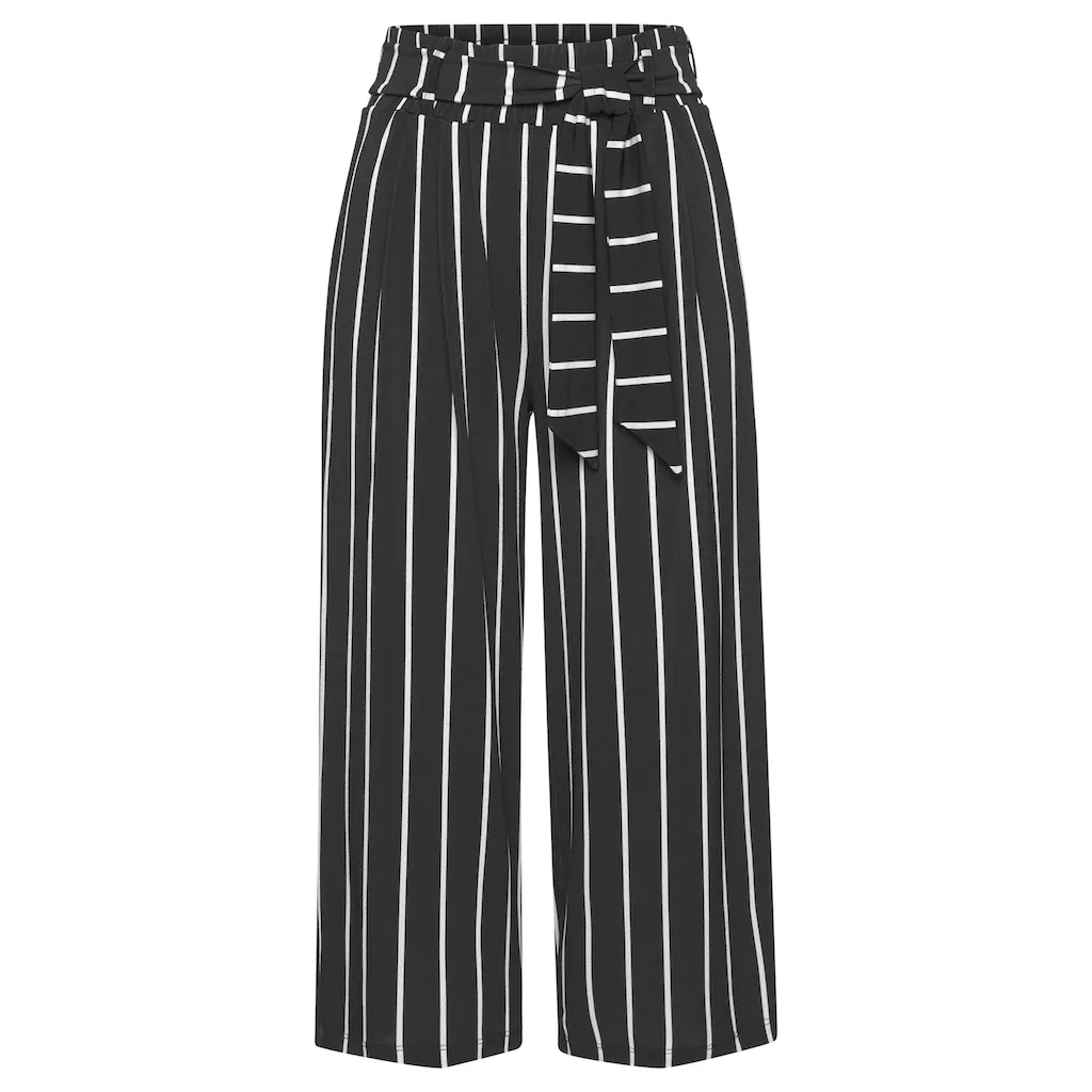 LASCANA Culotte (mit Bindegürtel) In 7/8-Länge Und Bindegürtel Stoffhose Elegant Und Sommerlich