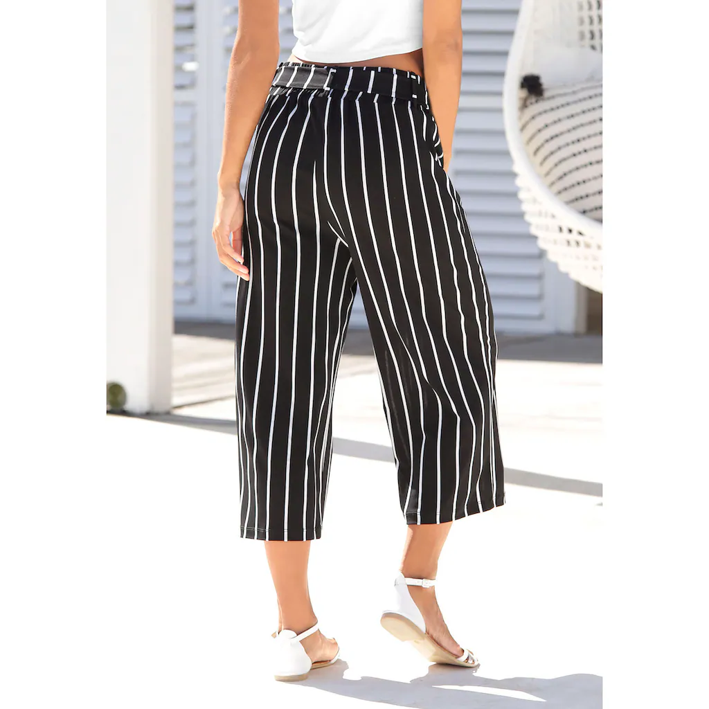 LASCANA Culotte (mit Bindegürtel) In 7/8-Länge Und Bindegürtel Stoffhose Elegant Und Sommerlich