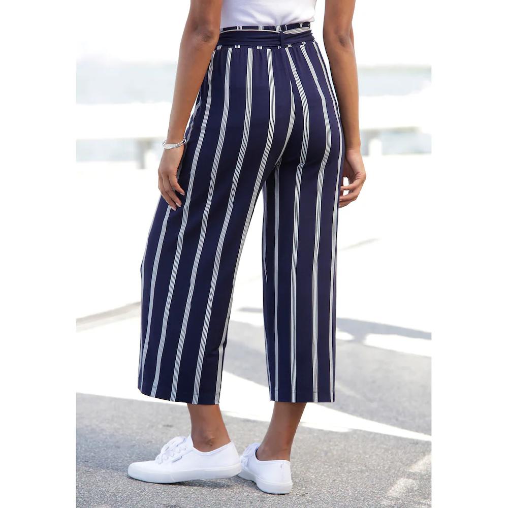 LASCANA Culotte (mit Bindegürtel) In Paperbag-Form Luftige Jerseyhose Casual