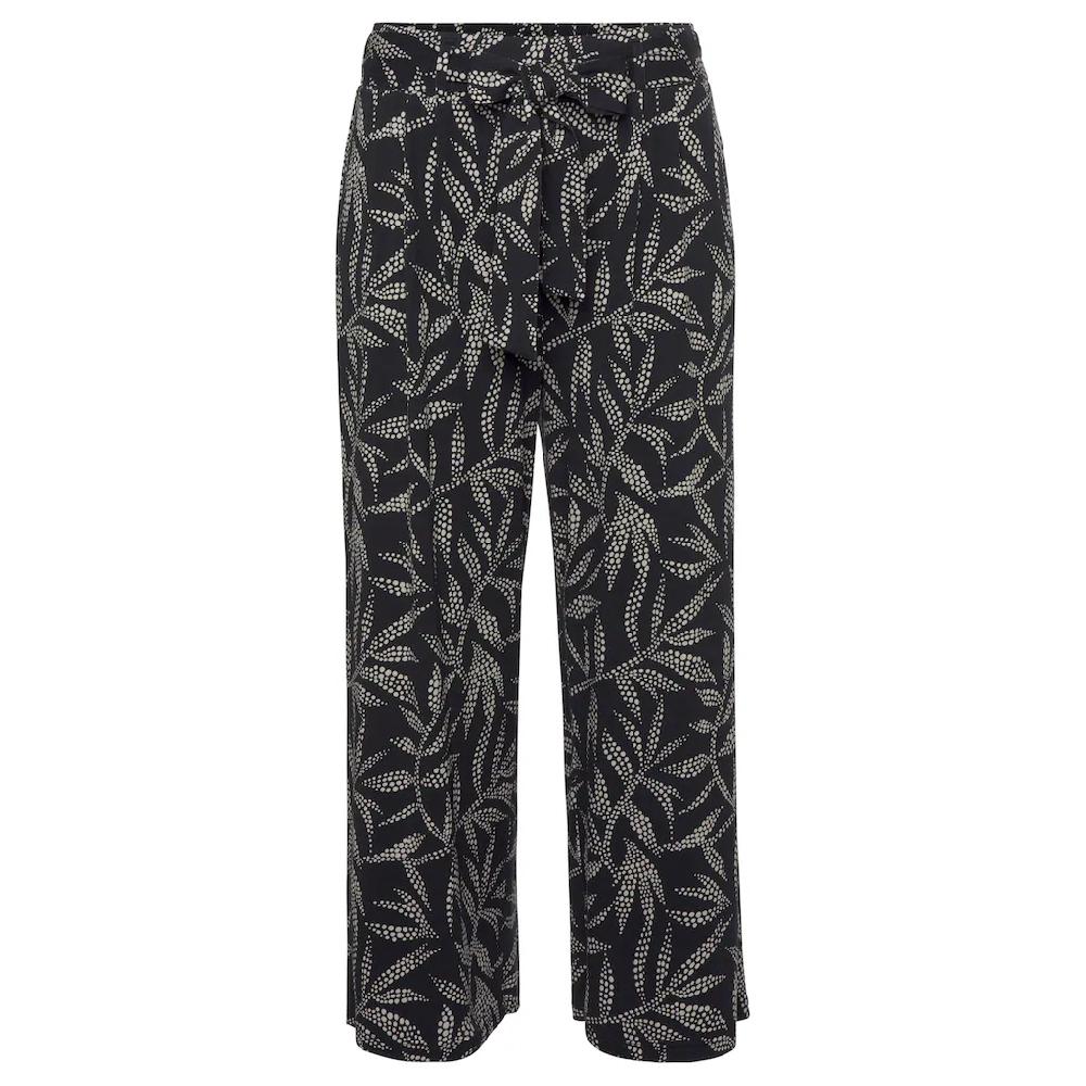 LASCANA Culotte (mit Bindegürtel) Mit Blätterdruck Luftige Sommerhose In 7/8-Länge Strandhose