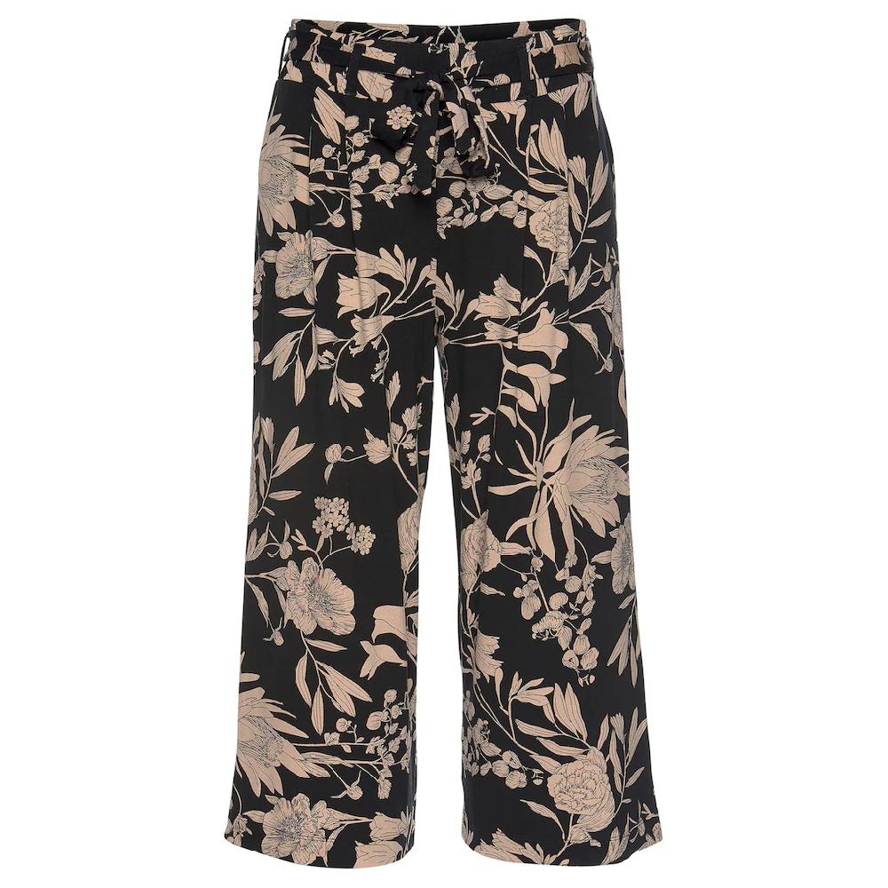 LASCANA Culotte (mit Bindegürtel) Mit Blumendruck Stoffhose Stretch