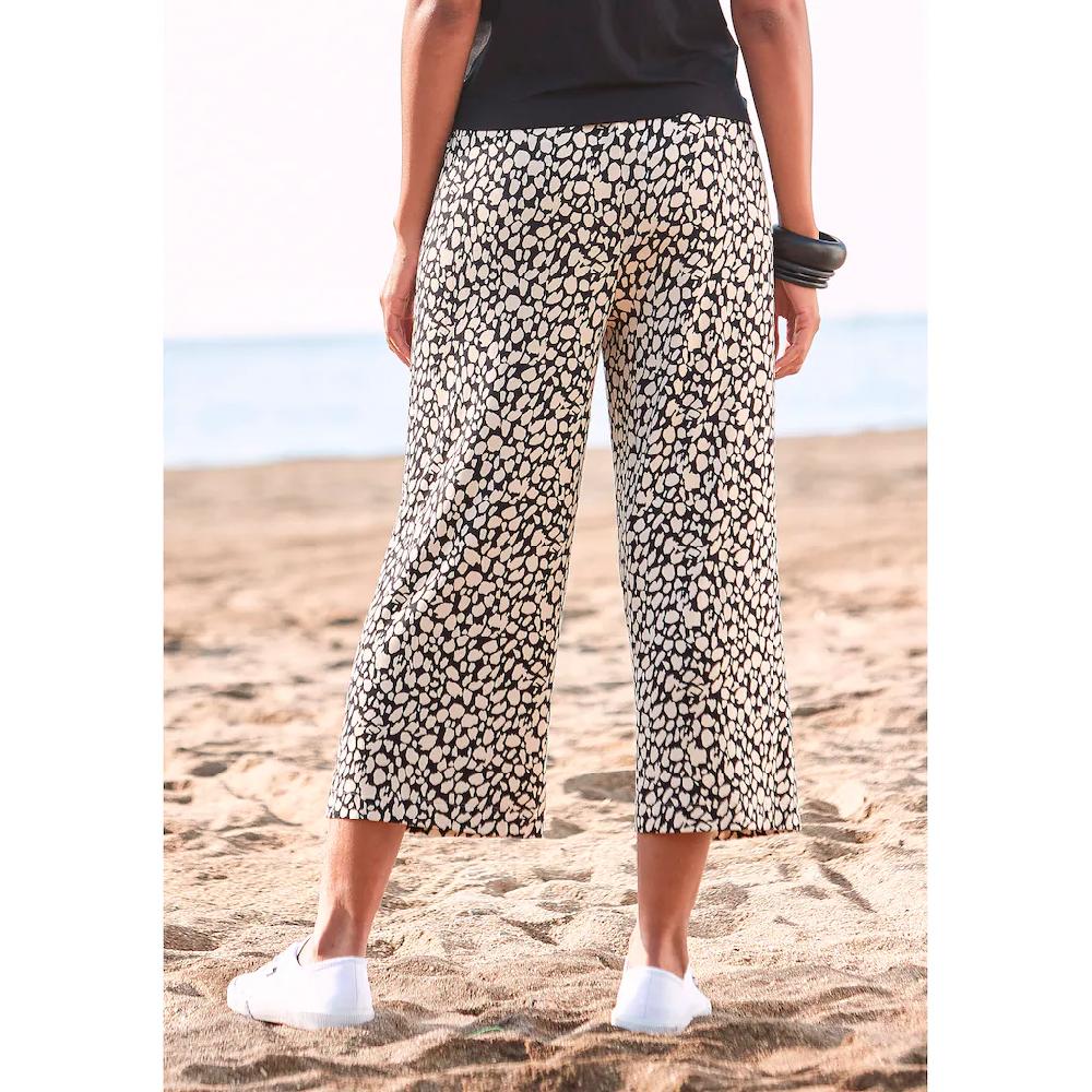 LASCANA Culotte (mit Bindegürtel) Und Alloverdruck 7/8-Länge Elastischer Bund Sommerhose
