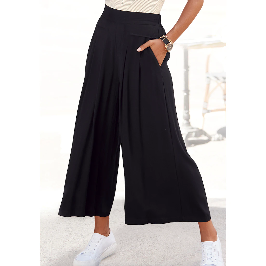 LASCANA Culotte mit Taschen weites Bein luftige Viskose sommerlich modisch