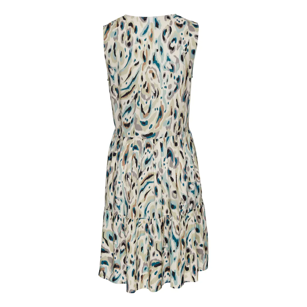 LASCANA Druckkleid Mit Raffungen Im Rockteil Sommerkleid Mit Knopfleiste Strandkleid