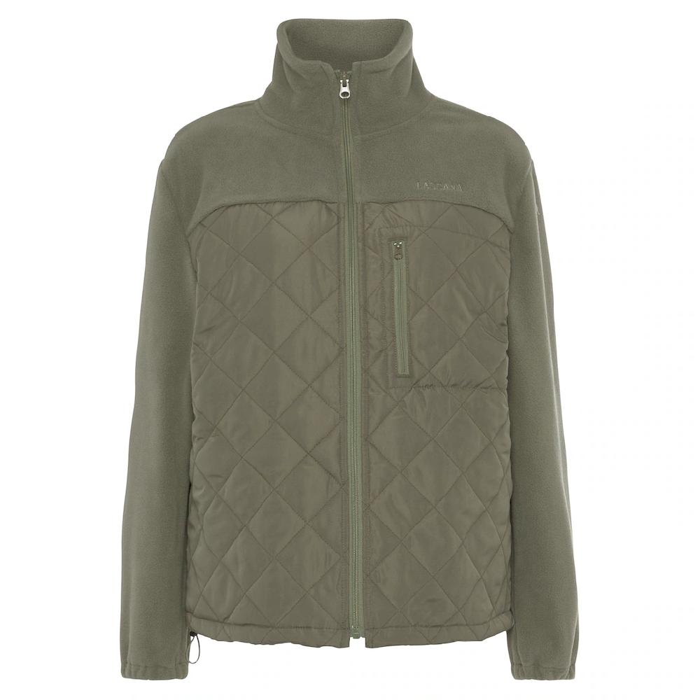 LASCANA Fleecejacke Ohne Kapuze Mit Steppung